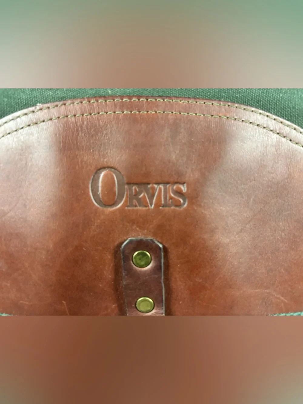 RARE! Vintage Orvis Company Canvas and Leather Messenger Bag